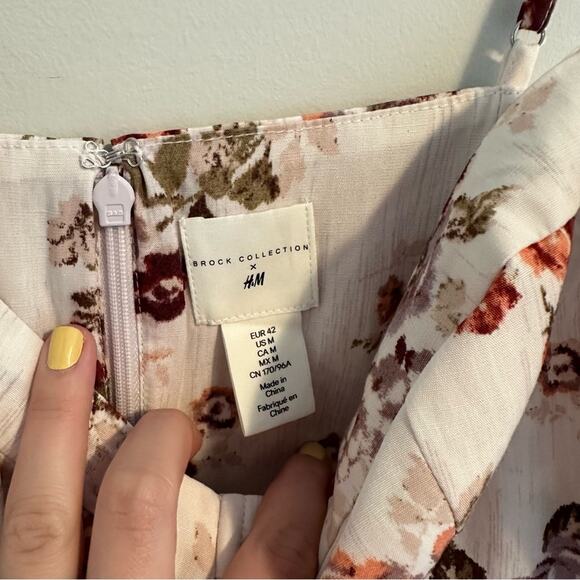 Brock Collection x H&M White Floral Bustier Mini Dress Medium - Picture 8 of 11